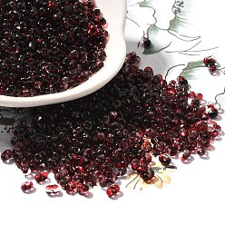 Темно-Красный Прозрачная краска для выпечки стеклянные бусины, два тона, арахис, темно-красный, 4.5x3.5x2.5 мм, отверстие : 0.9 мм, Около 9000 шт / фунт