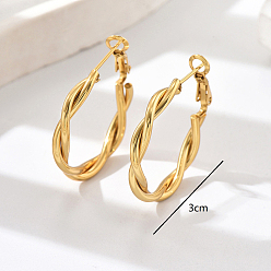 Golden 201 Große Creolen aus Edelstahl für Damen, Twist, golden, 30 mm