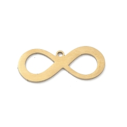 Oro 201 colgantes de acero inoxidable, infinito encantos, Corte con laser, dorado, 11.5x27.5x1.5 mm, agujero: 1.5 mm