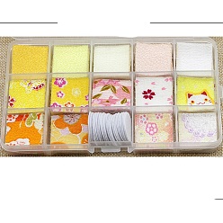 Желтый Лоскутная ткань креп-хлопок, Квадратные аксессуары для волос в японском стиле своими руками, желтые, 30x30 мм