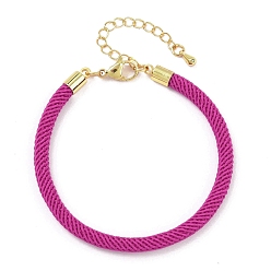 Средний Фиолетово-красный 4.5 изготовление браслета из круглого нейлонового шнура миланского диаметра 202мм, с латунными выводами и 6.85 застежками из лобстера из нержавеющей стали, золотые, долговечный, стойки покрытие, средне фиолетовый красный, 17.4 дюйм ({2} см)