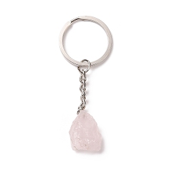 Розовый Кварц Брелок из розового кварца, с 201 вывод из нержавеющей стали, 7.5~8 см