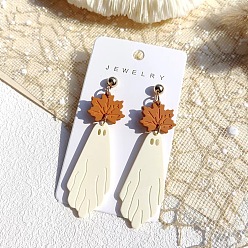 Ghost Акриловые серьги-гвоздики с распылением краски на Хэллоуин, платина, призрак, 70 мм