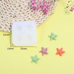 Star DIY Silicone Molds, Resin Casting Molds, For UV Resin, Epoxy Resin Jewelry Making, White, Star, 52x52x13mm