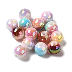 (52) Непрозрачная лаванда Uv акриловые покрытия бусины, AB цвет, круглые, разноцветные, 8x7.5 мм, отверстие : 1.8 мм
