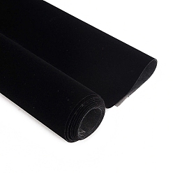 Черный Самоклеящиеся бархатные флокированные ткани, для diy подарочной коробки упаковочной ткани дисплея счетчика, чёрные, 148x20x0.1 см