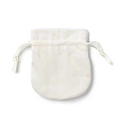 (404) Непрозрачное AB Кислое яблоко Бархатные сумки для хранения, мешочки для упаковки на шнурке, овальные, цветочный белый, 10x8 см
