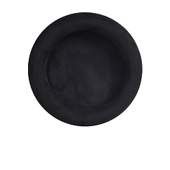 Black Velvet Jewelry Bracelet Gift Storage Tray Boxes, Flat Round, Black, 11.5x2cm