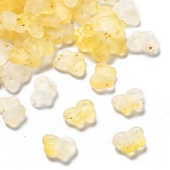 Золотистый Прозрачные акриловые бусины градиентного цвета, с золотой фольгой, бабочка, золотые, 7.5x10x3.5 мм, отверстие : 1.5 мм, отверстие : 1.5 мм, о: 3571 шт / 500 г