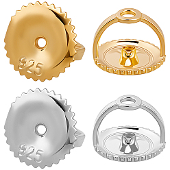 (52) Непрозрачная лаванда 8 шт. 2 цвета 925 гайки для ушей из стерлингового серебра, разноцветные, 6x4.5 мм, отверстие : 0.8 мм, 4 шт / цвет