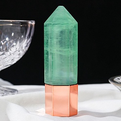 Fluorite Hexagonal Prism Natural Fluorite Roller Ball Bottles, Essential Oil Bottles, 2.5x2.5x9.3cm