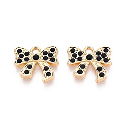 Реактивный Самолет Подвески из сплава и страза, бантом прелести, золотые, струя, 13x15x2 мм, отверстие : 1.8 мм