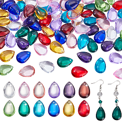 (52) Непрозрачная лаванда 96 шт. 12 цветов подвески ручной работы в технике лэмпворк, слеза, разноцветные, 22x16x6 мм, 8 шт / цвет