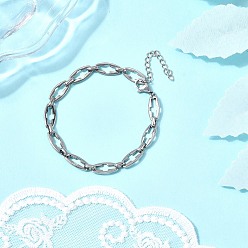Нержавеющая Сталь Цвет 304 браслеты из полой цепной цепи из нержавеющей стали для женщин, цвет нержавеющей стали, 8 дюйм (20.4 см)