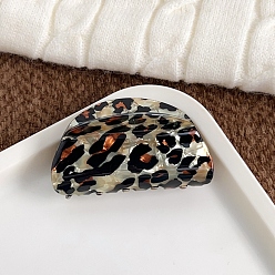 Светло-серый Акриловые коготь заколки, леопард, заколка для волос для женщин и девочек, светло-серый, 81x44 мм