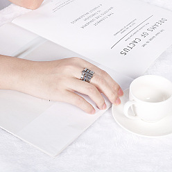 Нержавеющая Сталь Цвет Римские цифры 304 кольца из нержавеющей стали, хрустальных страз и натуральных ракушек, цвет нержавеющей стали, размер США 8 (18.1 мм)