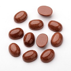 Goldstone Synthetic Goldstone Oval Cabochons, Flat Back, 16x12x7mm