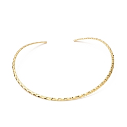 Золотой Вакуумное покрытие pvd 304 изготовление ожерелий из ромбовидной проволоки из нержавеющей стали, жесткие ожерелья, минималистский колье, воротник-манжета, золотые, 0.14 дюйм (0.35 см), внутренний диаметр: 5-3/8 дюйм (13.7 см)