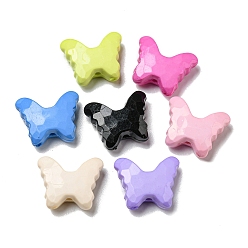 (52) Непрозрачная лаванда Непрозрачные акриловые бусины, граненые, бабочка, разноцветные, 16x19.5x7 мм, отверстие : 1.6 мм, Около 500 шт / 500 г