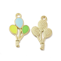 Светло-Голубой Подвески из эмали и сплава, подвески из воздушных шаров, золотые, Небесно-голубой, 23.5x13x1.5 мм, отверстие : 1.8 мм