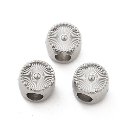 Плоский Круглый 304 из нержавеющей стали европейские шарики, большие шарики отверстия, цвет нержавеющей стали, плоско-круглые, 10x7.5 мм, отверстие : 4.5 мм