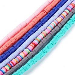 Mixed Color Polymer Clay Beads, Heishi Beads, Applicable to Earring Bracelet Necklace Jewelry Making, Disc/Flat Round, Mixed Color, 6mm, Hole: 1.2mm, 17.72~18.11(45~46cm)