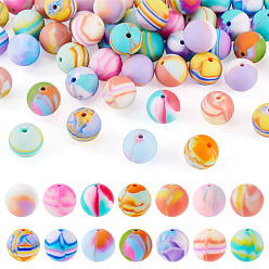 (52) Непрозрачная лаванда 50экологически чистые силиконовые шарики для пищевых продуктов, круглые, разноцветные, 15 мм, отверстие : 2 мм