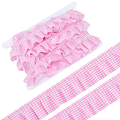 Pink 5 Meter Polyester-Knitterbänder, Gurtband für Kleidungsaccessoires, Tartanmuster, rosa, 1-1/2 Zoll (39 mm)