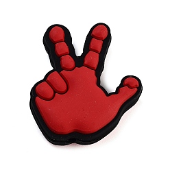 Красный Силиконовые бусины, изготовление ожерелий diy, рука, красные, 34x29.5x10 мм, отверстие : 2 мм