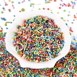 (52) Непрозрачная лаванда Смешанные гальванические и негальванические стеклянные бусины, для изготовления ювелирных изделий, разнообразные, разноцветные, 1.2~7.5x1.5~4.8 мм, отверстие : 0.7~1.4 мм, Около 11250 шт / фунт