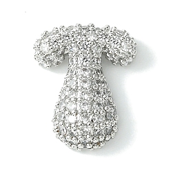 Letter T Подвески из латуни с покрытием из прозрачного кубического циркония, без кадмия и без свинца, долговечный, алфавит, платина, реальный 18 k позолоченный, Письмо T, 17x13.5x5 мм, отверстие : 3x1.8 мм