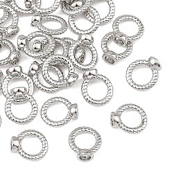 Platine Shegrace garde en fil de laiton, bagues charmes, sans cadmium et sans plomb et sans nickel, platine, 8x7.5x3.5mm