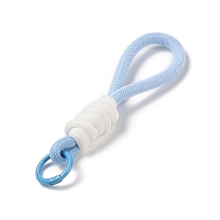 Темно-Голубой Плетеный нейлоновый ремешок, Застежка из сплава для брелока, сумки, ремешка для телефона, глубокое синее небо, 155 мм