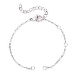 Нержавеющая Сталь Цвет 304 изготовление браслетов из тросовых цепочек из нержавеющей стали, с 304 из нержавеющей стали Lobster Claw застежками, не тускнеет, цвет нержавеющей стали, 5.91 дюйм (15 см)