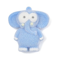 Слон Силиконовые подвески с анималистическим рисунком, Небесно-голубой, слон, 51x46.5x16.5 мм, отверстие : 2 мм