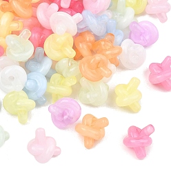 (52) Непрозрачная лаванда Прозрачные акриловые бусины, узел, два тона, разноцветные, 17x14.5~15x13~13.5 мм, отверстие : 3 мм, Около 500 шт / 500 г