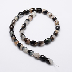 Agate+Crystal Natural Crystal and Agate Bead Strands, Oval, Dyed & Heated, 14x10mm, Hole: 1mm, about 27pcs/strand, 15.15 inch