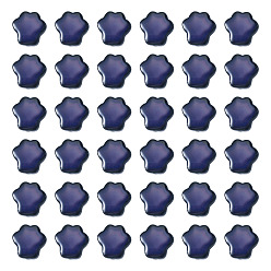 Черный 50шт стеклянные бусины, чувствительные к температуре бусины, меняющие цвет, отпечаток лапы, чёрные, 13.5x13.5x5 мм, отверстие : 1.3 мм