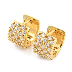 Настоящее золото 18K Толстые серьги-кольца из латуни с фианитом, долговечный, без свинца и без кадмия, реальный 18 k позолоченный, 11x12x8 мм
