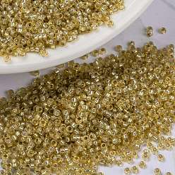 (RR578) Dyed Light Topaz Silverlined Alabaster Миюки круглые бусины рокайль, японский бисер, (rr 578) окрашенный светлый топаз серебристый алебастр, 15/0, 1.5 мм, Отверстие: 0.7 мм, о 5555 шт / бутылка, 10 г / бутылка