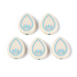 Светло-Голубой Окрашенные непрозрачные акриловые бусины, слеза, Небесно-голубой, 17x13.5x5 мм, отверстие : 1.8 мм, Около 581 шт / 500 г