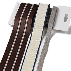 (52) Непрозрачная лаванда 9 ярдов 3 стилей полиэфирной ленты, для поделок своими руками, бантики для волос и украшение подарка, коричневая цветовая палитра, разноцветные, 3/8~1-5/8 дюйм(10~40мм) около 3 ярдов/стиль