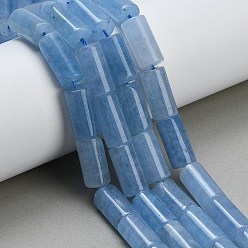 Стально-синий Окрашенные натуральные малайзийские нефритовые бусинки, колонка, стальной синий, 16x8.5 мм, отверстие : 1.5 мм, около 23 шт / нитка, 14.96 дюйм (38 см)