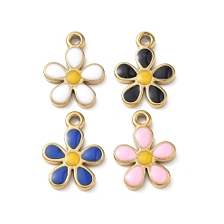 (52) Непрозрачная лаванда 304 нержавеющей стальной эмали подвески, , реальный 18 k позолоченный, ионное покрытие (ip), разноцветные, 17x13x2.5 мм, отверстие : 1.8 мм