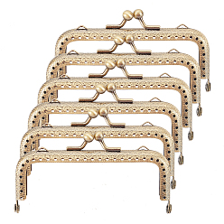 Античная Бронза Ручка с железным кошельком, С обнаружением фарфора, Для швейной машины, античная бронза, 10.5x4.5 см