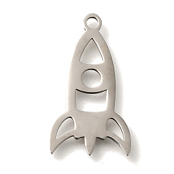 Нержавеющая Сталь Цвет 201 подвески из нержавеющей стали, ракетные чары, цвет нержавеющей стали, 20x11x1 мм, отверстие : 1.5 мм