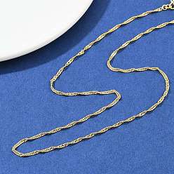 Настоящее золото 24K 1.7мм латунные цепочки из сингапура для женщин и мужчин, реальный 24 k позолоченный, 17.68 дюйм (44.9 см)