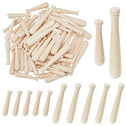 Папайя Оранжевый 60шт. 2 стили спортивных деревянных бейсбольных бит для демонстрации и украшения, для украшения рабочего стола домашнего офиса, papayawhip, 47~74x10~12 мм