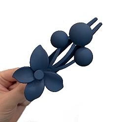 Морской Синий Пластиковые зажимы волос аллигатора, аксессуары для волос для женщин и девочек, цветок, Marine Blue, 110 мм