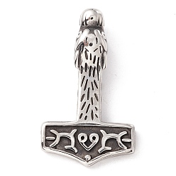 Antik Silber Farbe 304 Edelstahl Anhänger, Statue, Antik Silber Farbe, 33x20x4 mm, Bohrung: 5x6.5 mm
